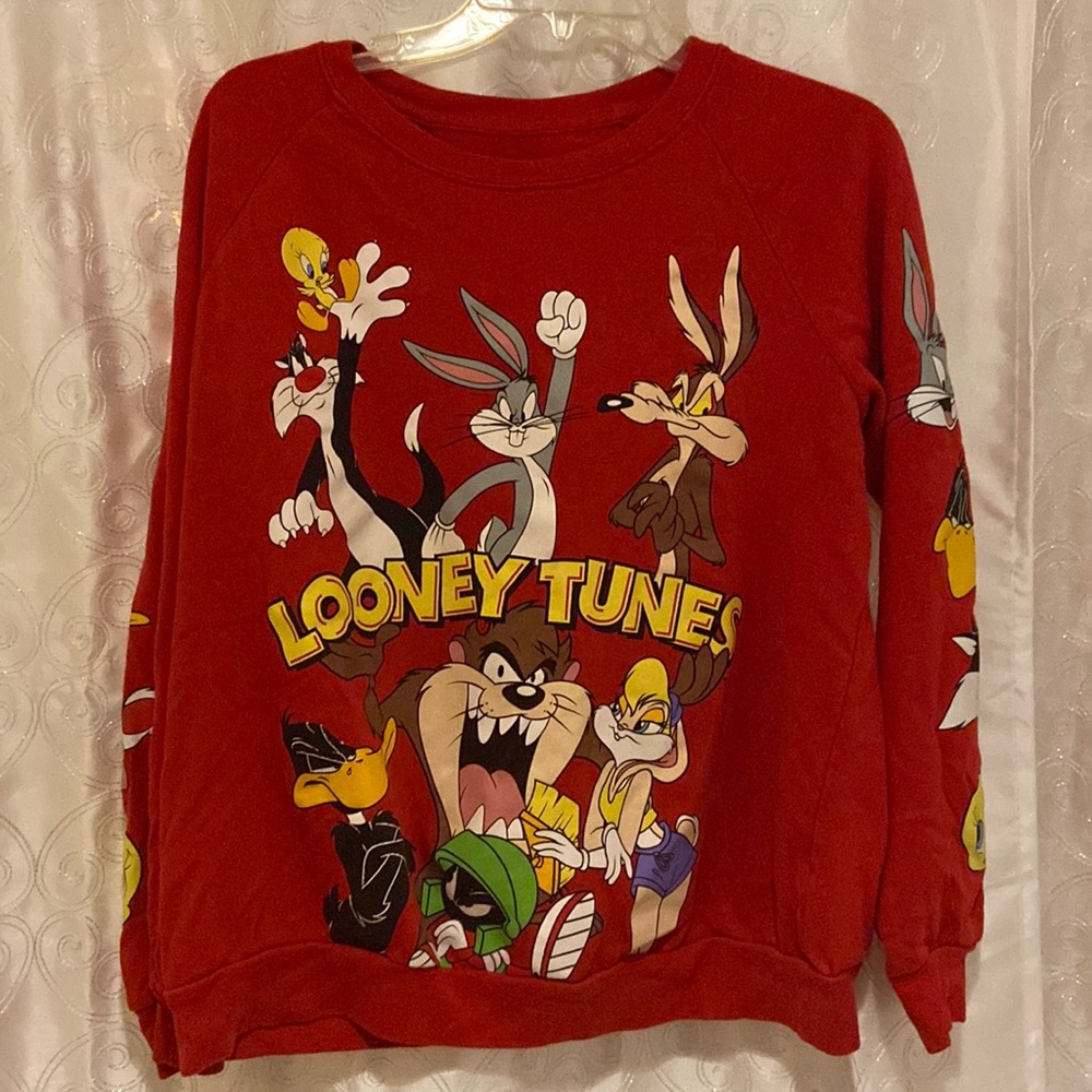 Looney Tunes Bugs/Daffy/Taz Sweatshirt Womens Size Large (11-13) 🔥